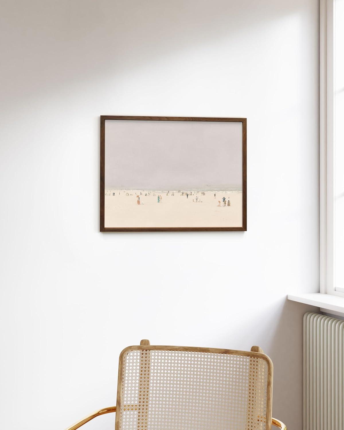 imageHAUS AND HUES Tuscany Wall Art  Frame Wall Art Collection for Bedroom and Country Decor Vintage Elegance French Charm and Timeless Tuscany Landscapes Walnut Frame 8x10Beach