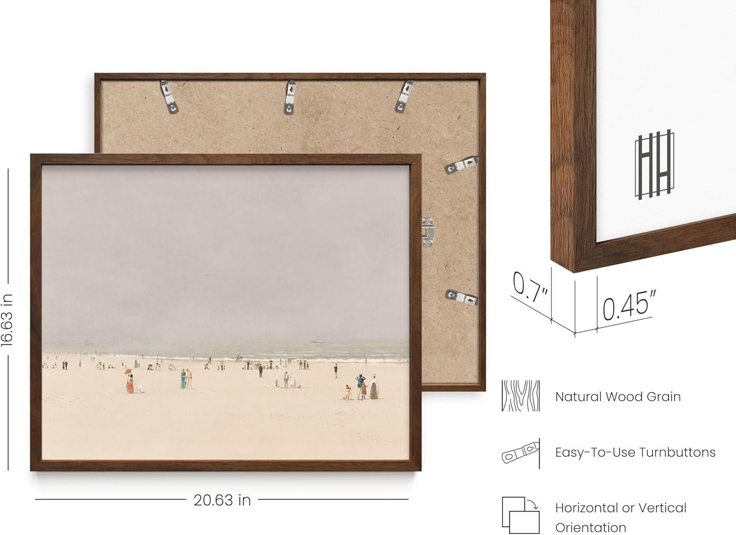 imageHAUS AND HUES Tuscany Wall Art  Frame Wall Art Collection for Bedroom and Country Decor Vintage Elegance French Charm and Timeless Tuscany Landscapes Walnut Frame 8x10Beach