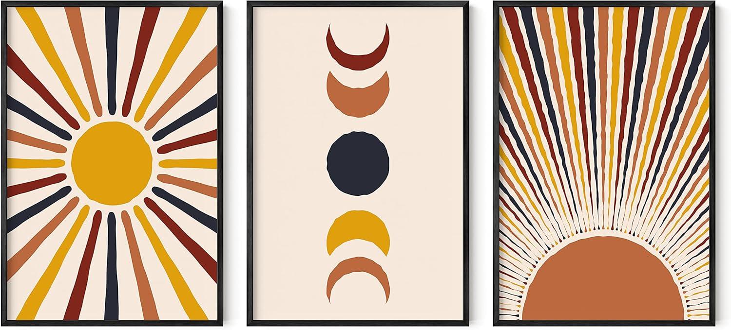 imageHAUS AND HUES Vintage Nature Posters  Set of 3 Butterfly Art Botanical Prints for Room Aesthetic Wall Decor UNFRAMED 8quotx10quotMid Century Terracotta