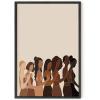 imageHAUS AND HUES Black Women Wall Art  Wall Decor for Womens Bedroom Women Empowerment Decor Black Girl Wall Art Female Art Print Black Women Poster Beige Frame 24x36Rainbow