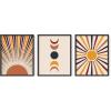 imageHAUS AND HUES Boho Posters  Set of 3 Boho Pictures Wall Decor Geometric Pictures Mid Century Modern Art Bauhaus Posters Abstract Wall Art Orange Neutral Art 24x36 UnframedMid Century Terracotta
