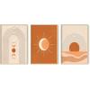 imageHAUS AND HUES Boho Posters Boho Pictures Wall Decor  Set of 3 Geometric Pictures Mid Century Modern Art Bauhaus Posters Abstract Wall Art Orange Neutral Art 11x14 UnframedMid Century Boho
