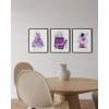 imageHAUS AND HUES Boho Wall Art  Set of 3 Tropical Prints Chic Boho Decor FemaleInspired Artwork Unframed 8x10Purple Glam Watercolor