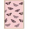 imageHAUS AND HUES Butterfly Picture Wall Decor  Aesthetic Poster for Room Yellow Wall Art Butterfly Print for Bedroom 16x20 UnframedPink Butterfly Collage