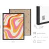 imageHAUS AND HUES Flower Market Posters Set of 3 Danish Pastel Wall Decor Danish Posters Flower Painting Blue Green and Pink Wall Art Beige Frame 12x16Wavy