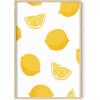 imageHAUS AND HUES Fruit Art Fruit Picture Wall Art  Kitchen Wall Decor Peach Art Peach Bathroom Decor Prints Wall Art for Kitchen Beige Frame 12x16Lemon