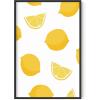 imageHAUS AND HUES Fruit Art Fruit Picture Wall Art  Kitchen Wall Decor Peach Art Peach Bathroom Decor Prints Wall Art for Kitchen Beige Frame 12x16Lemon