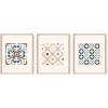 imageHaus and Hues Boho Framed Wall Art  Set of 3 Mid Century Modern Art Terracotta Wall Decor Framed Geometric Wall Art Orange Polygon Poster Earth Tone Pictures 16quotx20quot UnframedTiles