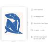 imageHaus and Hues Picasso Line Drawing Abstract Woman Wall Art  Minimalist Line Art Pablo Picasso Artwork Minimalistic Print Picasso Line Drawings Aesthetic Line Art Woman Face Picasso Unframed 16x20Blue Nude