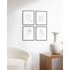 imageRipGrip Minimalist Wall Art  Set of 4 Woman Silhouette Line Drawings Room Aesthetic Posters Abstract Decor Beige Frame 8x10Black  White