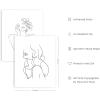 imageRipGrip Minimalist Wall Art  Set of 4 Woman Silhouette Line Drawings Room Aesthetic Posters Abstract Decor Beige Frame 8x10Black  White