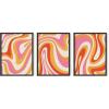imageHAUS AND HUES Flower Market Posters Set of 3 Danish Pastel Wall Decor Danish Posters Flower Painting Blue Green and Pink Wall Art Beige Frame 12x16Wavy