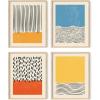 imageHAUS AND HUES Wall Art  Set of 4 Geometric BampampW Framed Posters  Modern Office Art Decor Abstract Shapes SemiGloss Finish 8x10 Inches Black FramedColors  Lines