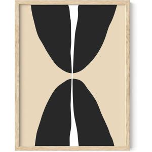 imageHAUS AND HUES Abstract Neutral Wall Decor  Mid Century Art Modern Wall Prints Abstract Wall Decor Neutral Modern Wall Art Abstract Beige Art with Tan Background Black Frame 24x36Half Circles