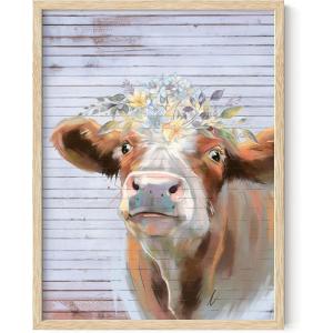 imageHAUS AND HUES Dandelion Wall Art  Vintage Botanical Print for Living Room Unframed 16x20Flower Crown Cow