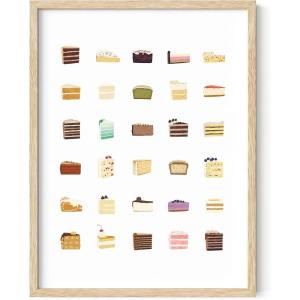 imageHAUS AND HUES Fruit Art Fruit Picture Wall Art  Kitchen Wall Decor Peach Art Peach Bathroom Decor Prints Wall Art for Kitchen Beige Frame 12x16Cake