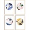 imageHAUS AND HUES Beach Poster Set of 4  Abstract Ocean Prints Nature Wall Art Coastal Beach Scene Posters Blue Watercolor Decor Unframed 11x14Abstract Circles