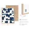 imageHAUS AND HUES Beach Poster Set of 4  Abstract Ocean Prints Nature Wall Art Coastal Beach Scene Posters Blue Watercolor Decor Unframed 11x14Navy Geometric Shapes