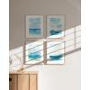 imageHAUS AND HUES Beach Poster Set of 4  Abstract Ocean Prints Nature Wall Art Coastal Beach Scene Posters Blue Watercolor Decor Unframed 11x14Seascape Set of 4