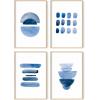 imageHAUS AND HUES Blue Abstract Wall Art Set of 4  Navy Blue and White Prints Modern TieDye Abstract Art Aesthetic Blue Wall Decor Black Frame 11x14Abstract Blue