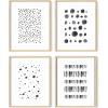 imageHAUS AND HUES Blue Abstract Wall Art Set of 4  Navy Blue and White Prints Modern TieDye Abstract Art Aesthetic Blue Wall Decor Black Frame 11x14Black  White Set of 4