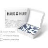 imageHAUS AND HUES Blue Abstract Wall Art Set of 4  Navy Blue and White Prints Modern TieDye Abstract Art Aesthetic Blue Wall Decor Black Frame 11x14Navy Geometric Shapes