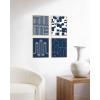 imageHAUS AND HUES Blue Abstract Wall Art Set of 4  Navy Blue and White Prints Modern TieDye Abstract Art Aesthetic Blue Wall Decor Black Frame 11x14Navy Geometric Shapes