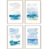 imageHAUS AND HUES Blue Abstract Wall Art Set of 4  Navy Blue and White Prints Modern TieDye Abstract Art Aesthetic Blue Wall Decor Black Frame 11x14Seascape Set of 4