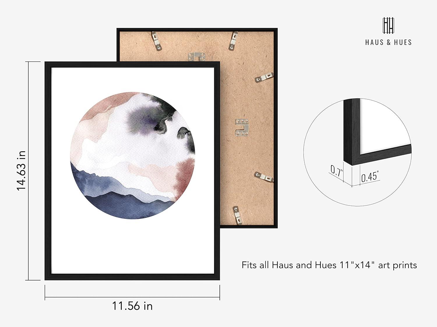 imageHAUS AND HUES Blue Abstract Wall Art Set of 4  Watercolor Seascape Prints Modern Abstract Decor Framed Blue Artwork for Walls Beige Frame 8x10Abstract Circles
