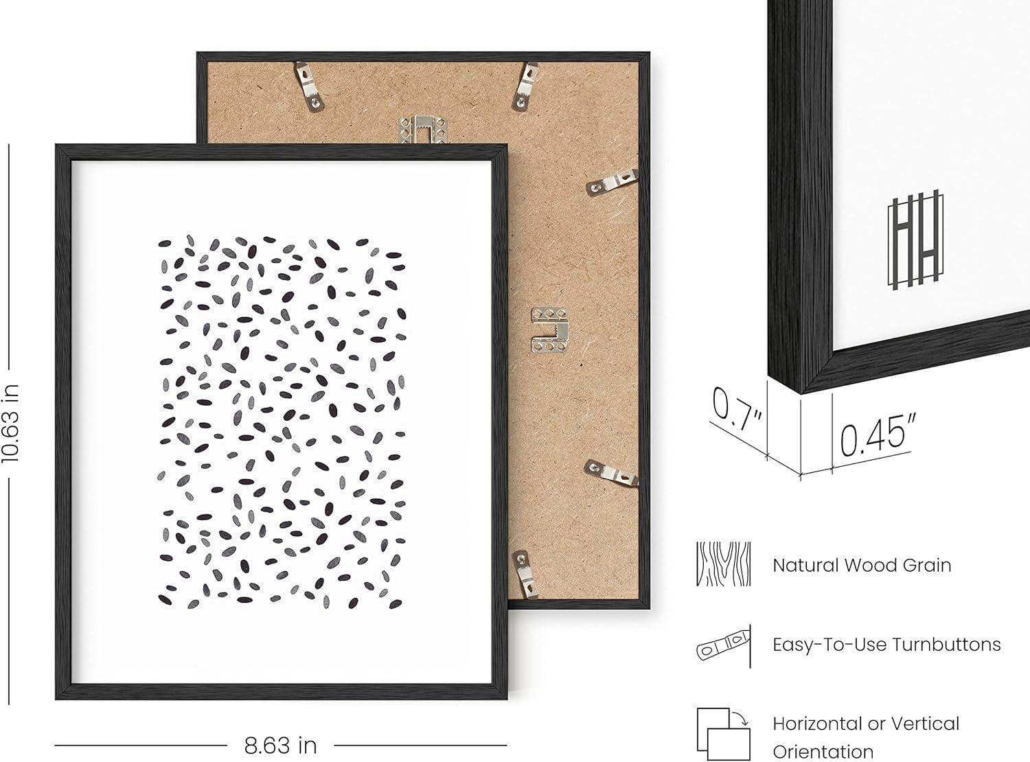 imageHAUS AND HUES Blue Abstract Wall Art Set of 4  Watercolor Seascape Prints Modern Abstract Decor Framed Blue Artwork for Walls Beige Frame 8x10Black  White Set of 4