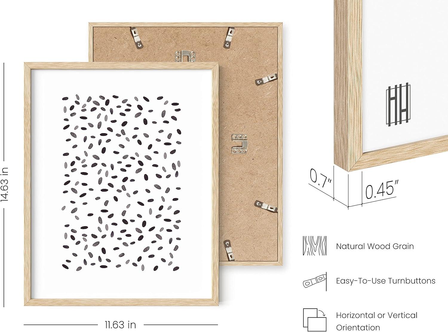 imageHAUS AND HUES Blue Abstract Wall Art Set of 4  Watercolor Seascape Prints Modern Abstract Decor Framed Blue Artwork for Walls Beige Frame 8x10Black  White Set of 4