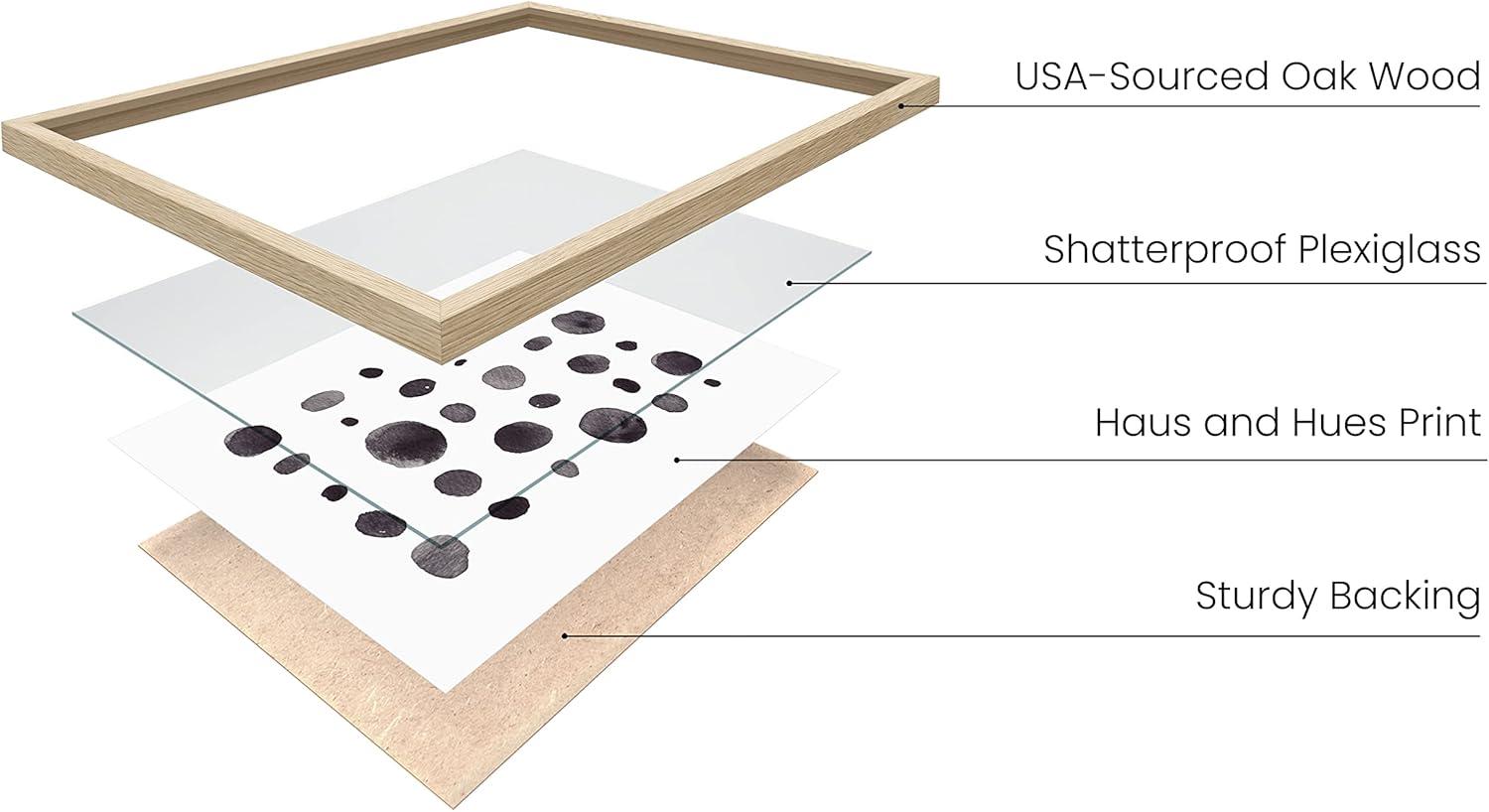 imageHAUS AND HUES Blue Abstract Wall Art Set of 4  Watercolor Seascape Prints Modern Abstract Decor Framed Blue Artwork for Walls Beige Frame 8x10Black  White Set of 4