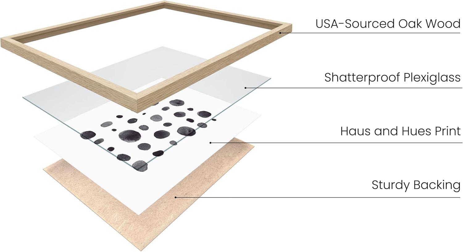 imageHAUS AND HUES Blue Abstract Wall Art Set of 4  Watercolor Seascape Prints Modern Abstract Decor Framed Blue Artwork for Walls Beige Frame 8x10Black  White Set of 4