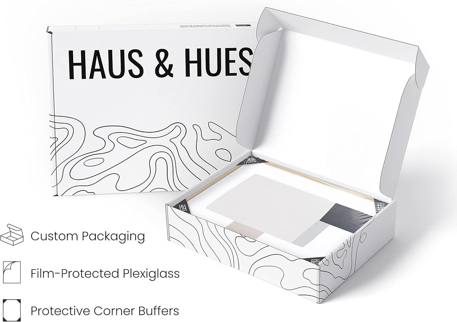 imageHAUS AND HUES Nature Wall Art  Set of 4 Landscape Abstract Prints Watercolor Artwork with Earth Tones Neutral Modern Wall Decor for Home 8x10 Beige FrameShapes  Strokes