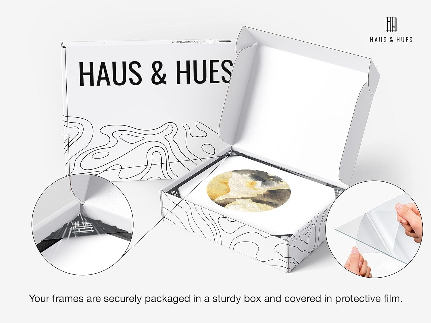 imageHAUS AND HUES Nature Wall Art  Set of 4 Landscape Abstract Prints Watercolor Artwork with Earth Tones Neutral Modern Wall Decor for Home 8x10 Beige FrameAbstract Circles