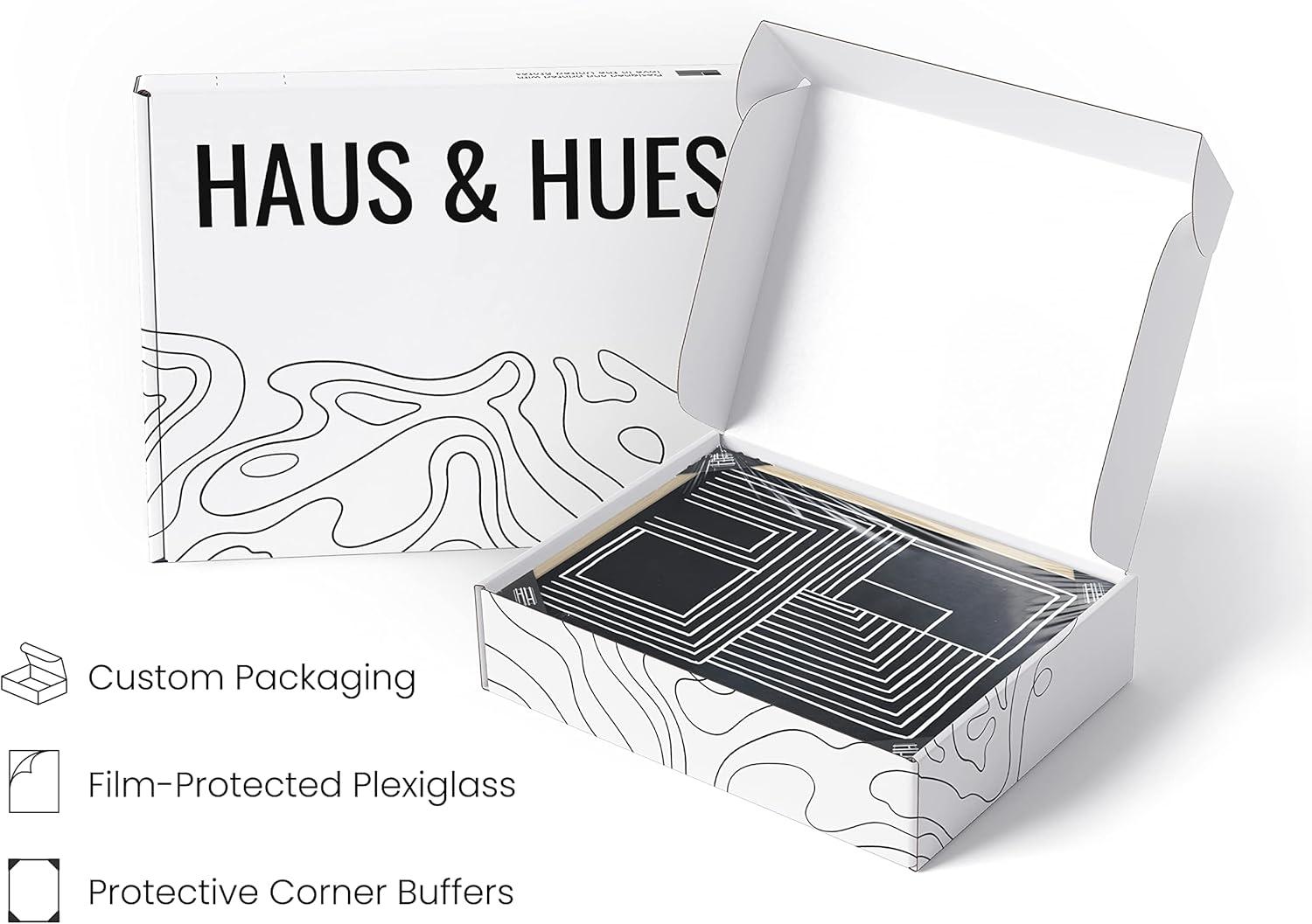 imageHAUS AND HUES Nature Wall Art  Set of 4 Landscape Abstract Prints Watercolor Artwork with Earth Tones Neutral Modern Wall Decor for Home 8x10 Beige FrameMaze Set of 4