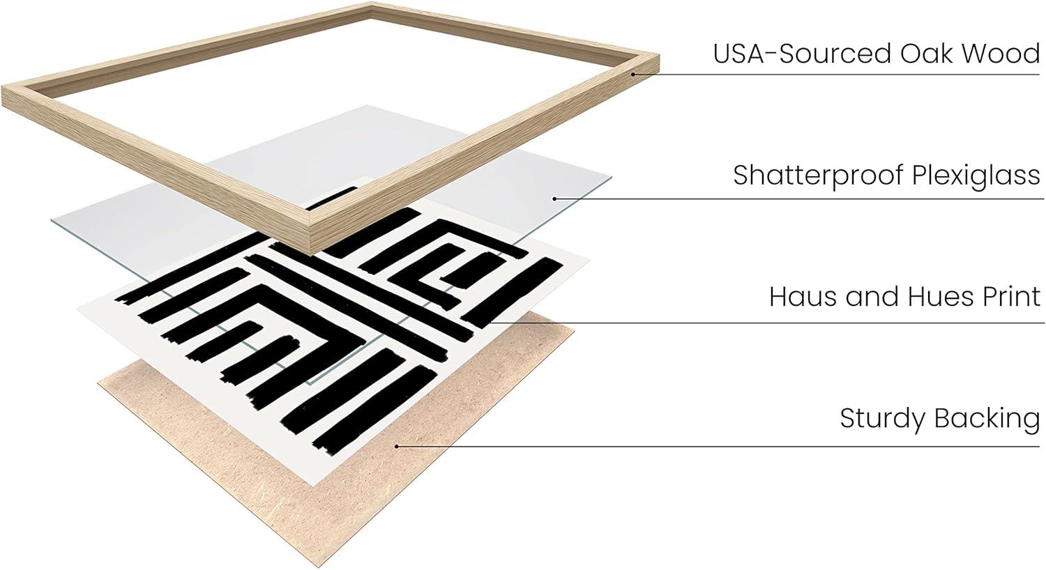 imageHAUS AND HUES Nature Wall Art  Set of 4 Landscape Abstract Prints Watercolor Artwork with Earth Tones Neutral Modern Wall Decor for Home 8x10 Beige FrameMaze Set of 4