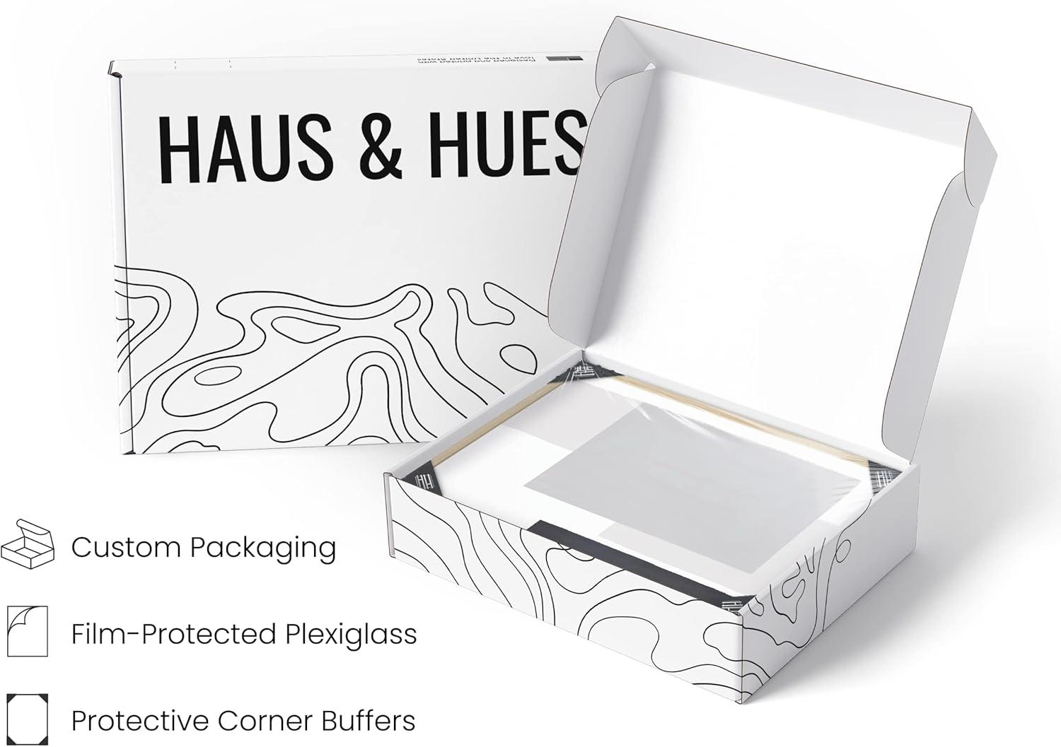 imageHAUS AND HUES Nature Wall Art  Set of 4 Landscape Abstract Prints Watercolor Artwork with Earth Tones Neutral Modern Wall Decor for Home 8x10 Beige FrameShapes  Strokes