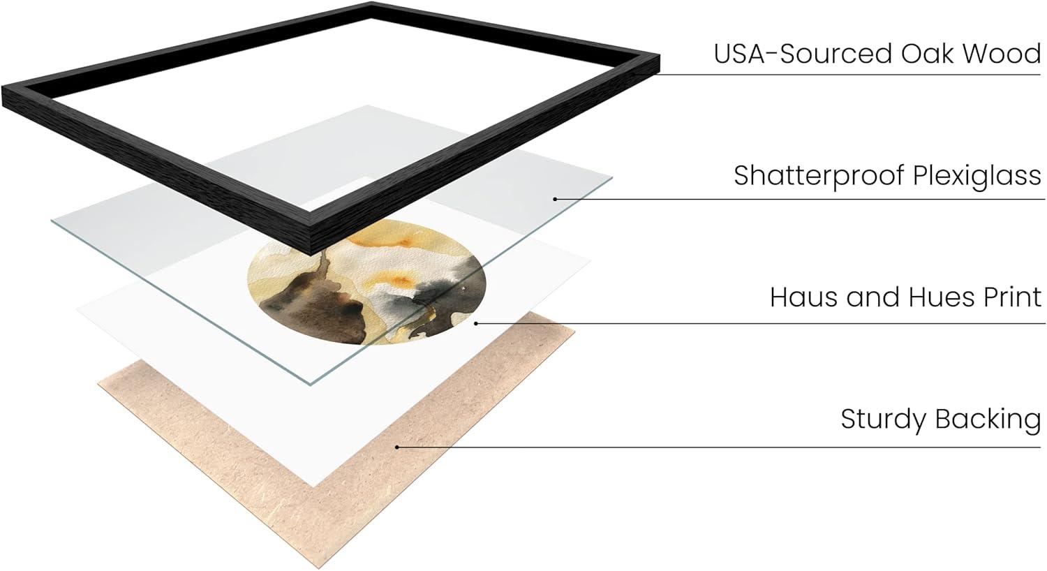 imageHAUS AND HUES Nature Wall Art  Set of 4 Landscape Abstract Prints Watercolor Artwork with Earth Tones Neutral Modern Wall Decor for Home 8x10 Beige FrameAbstract Circles