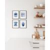 imageHAUS AND HUES Black and White Abstract Wall Art  Set of 4 Geometric Wall Prints Modern Abstract Art Unframed 16x20Abstract Blue