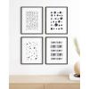 imageHAUS AND HUES Black and White Abstract Wall Art  Set of 4 Geometric Wall Prints Modern Abstract Art Unframed 16x20Black  White Set of 4