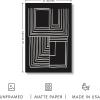 imageHAUS AND HUES Black and White Abstract Wall Art  Set of 4 Geometric Wall Prints Modern Abstract Art Unframed 16x20Maze Set of 4
