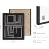 imageHAUS AND HUES Black and White Abstract Wall Art  Set of 4 Geometric Wall Prints Modern Abstract Art Unframed 16x20Maze Set of 4