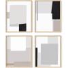 imageHAUS AND HUES Black and White Abstract Wall Art  Set of 4 Geometric Wall Prints Modern Abstract Art Unframed 16x20Shapes  Strokes