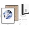 imageHAUS AND HUES Blue Abstract Wall Art Set of 4  Watercolor Seascape Prints Modern Abstract Decor Framed Blue Artwork for Walls Beige Frame 8x10Abstract Circles