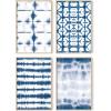 imageHAUS AND HUES Blue Abstract Wall Art Set of 4  Watercolor Seascape Prints Modern Abstract Decor Framed Blue Artwork for Walls Beige Frame 8x10Blue Tie Dye