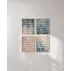 imageHAUS AND HUES Blue Abstract Wall Art Set of 4  Watercolor Seascape Prints Modern Abstract Decor Framed Blue Artwork for Walls Beige Frame 8x10Geometric