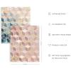 imageHAUS AND HUES Blue Abstract Wall Art Set of 4  Watercolor Seascape Prints Modern Abstract Decor Framed Blue Artwork for Walls Beige Frame 8x10Geometric