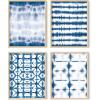 imageHAUS AND HUES Framed Geometric Wall Art  Set of 4 Modern Black and White Abstract Prints Striped Minimalist Artwork for Living Room or Office 8x10 Black FramedBlue Tie Dye