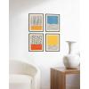 imageHAUS AND HUES Framed Geometric Wall Art  Set of 4 Modern Black and White Abstract Prints Striped Minimalist Artwork for Living Room or Office 8x10 Black FramedColors  Lines